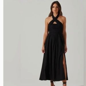 ASTR the Label Zaria Halter Midi Dress Black